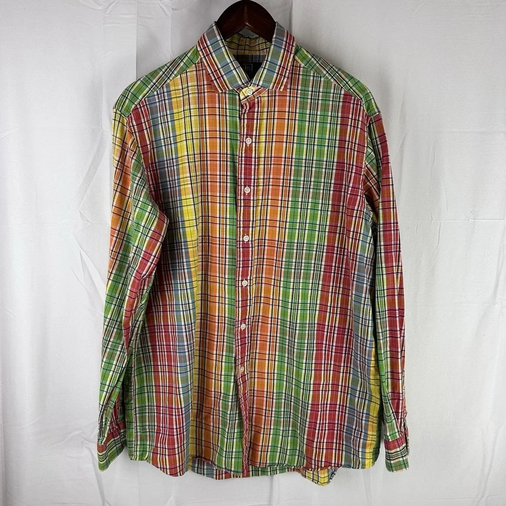 Polo Ralph Lauren Westerton Cotton Colorful Long Sleeve Men Shirt Sz Large